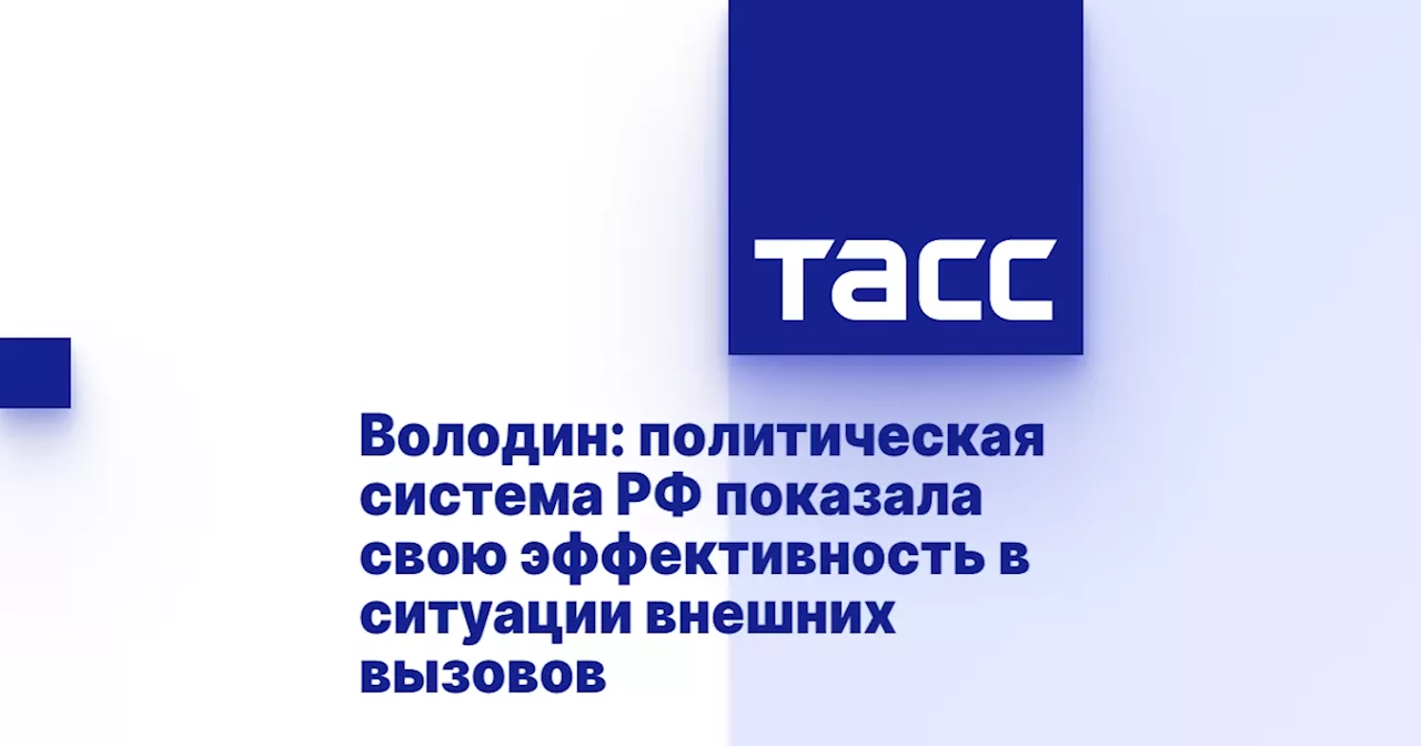 Володин: политическая система РФ показала свою эффективность в ситуации внешних вызовов