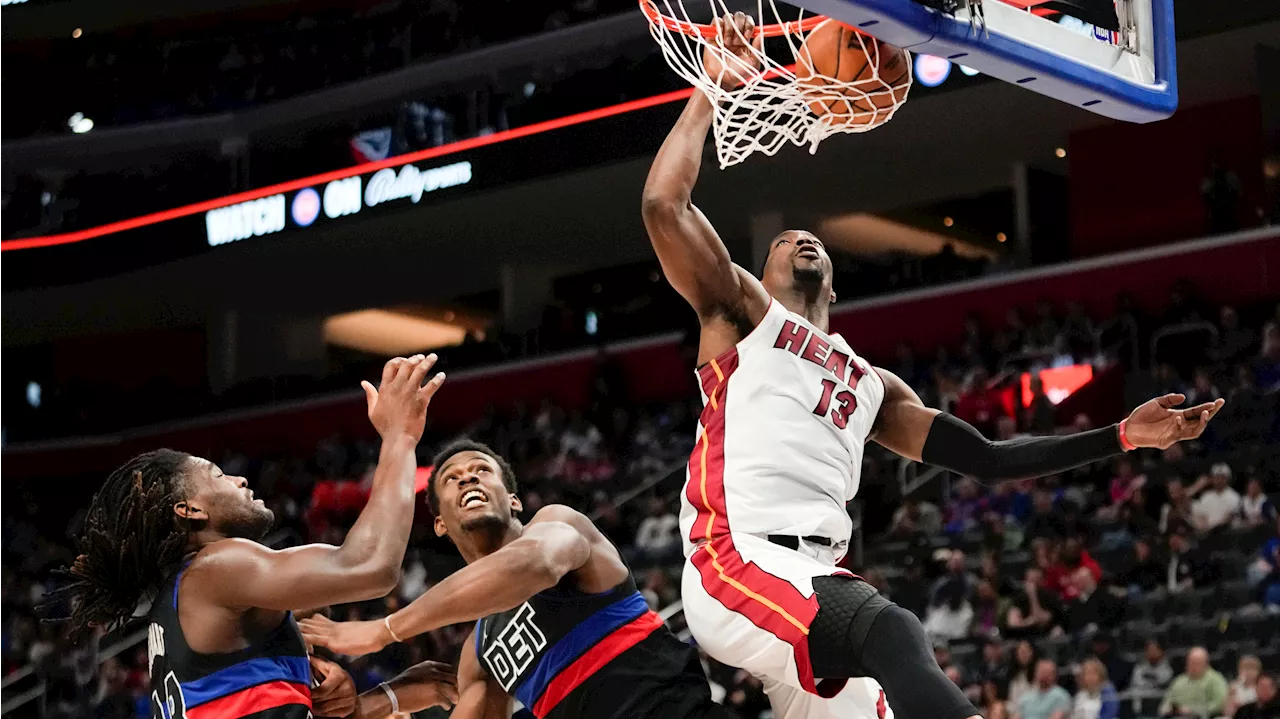 Adebayo, Heat end four-game losing streak with win over Pistons