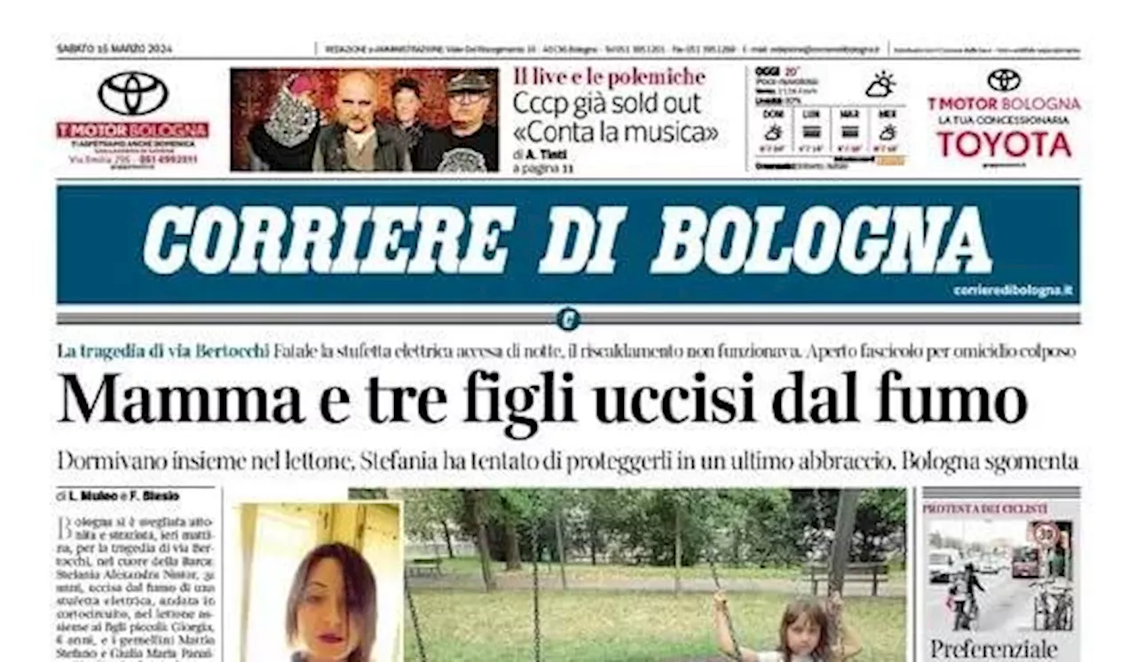 Corriere di Bologna: 'Bologna, a Empoli gioia all'ultimo respiro con Fabbian'