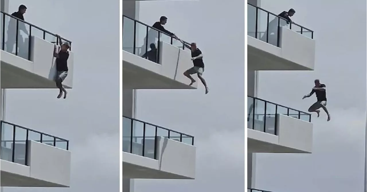 Man flees police by jumping off Gold Coast balcony into swimming pool