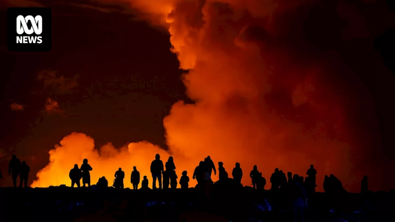 Lava shoots into sky as Icelandic volcano erupts