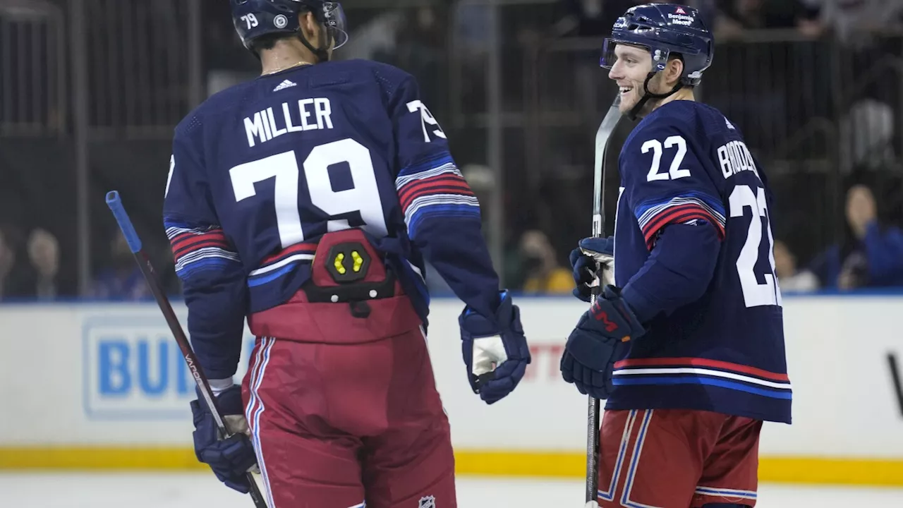 Brodzinski scores go-ahead goal and Rangers top reeling Isles 5-2