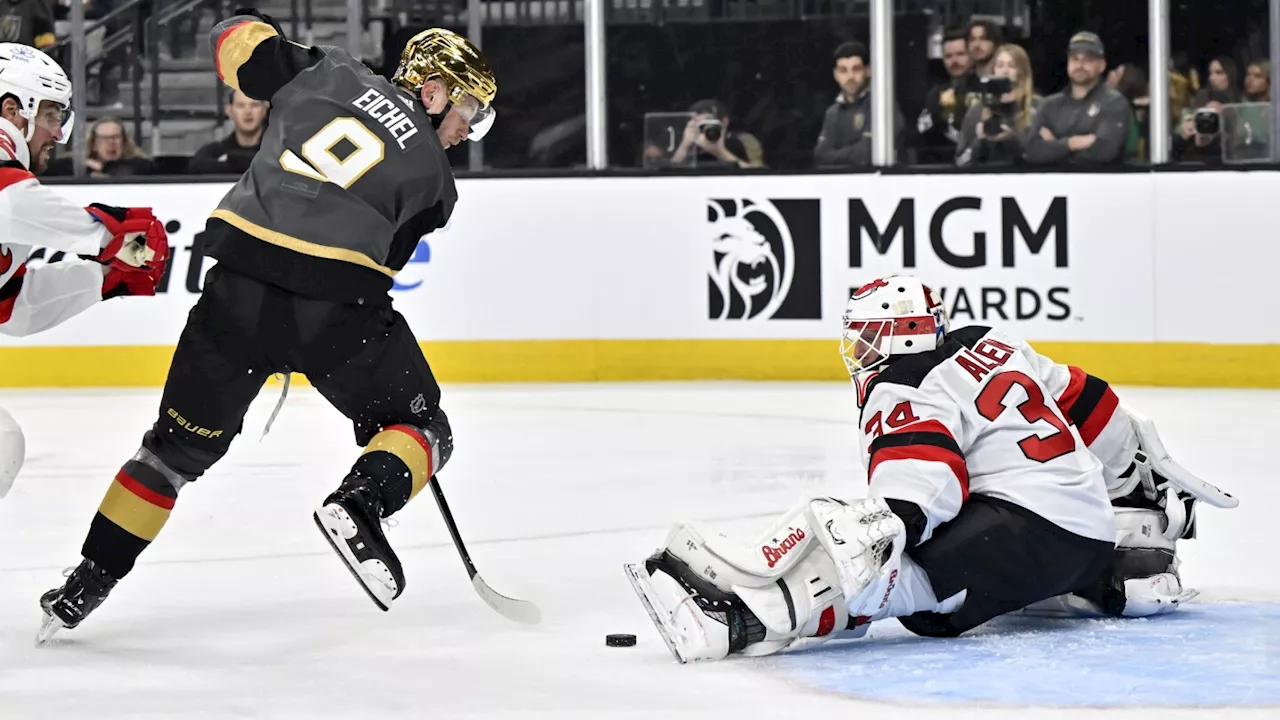 Jack Eichel scores, lifts Golden Knights past Devils 3-1