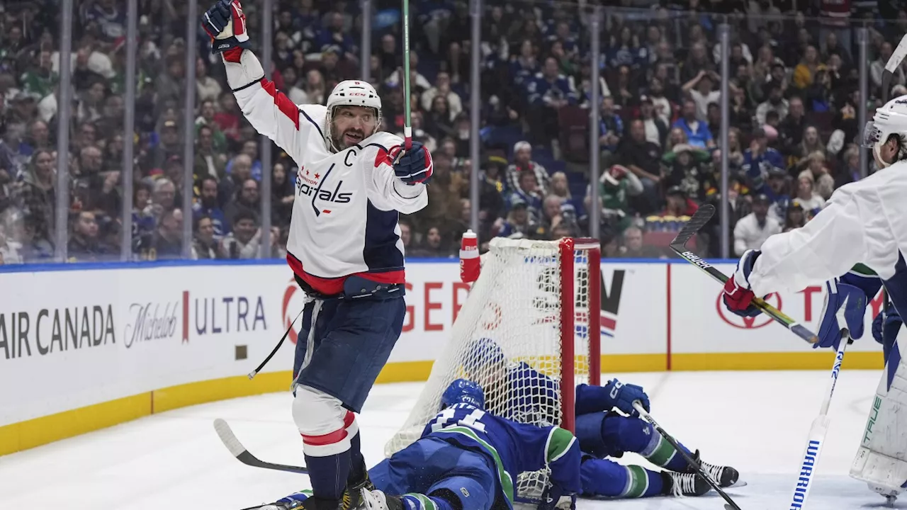 Ovechkin gets No. 841 as Capitals beat Canucks 2-1