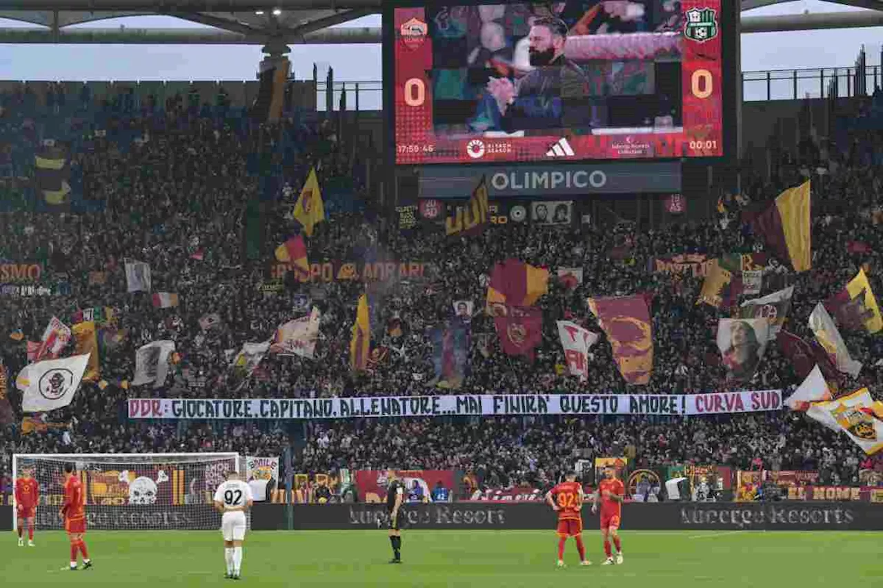 Roma-Sassuolo, la Sud ‘conferma’ De Rossi: lo striscione e la situazione sul suo futuro