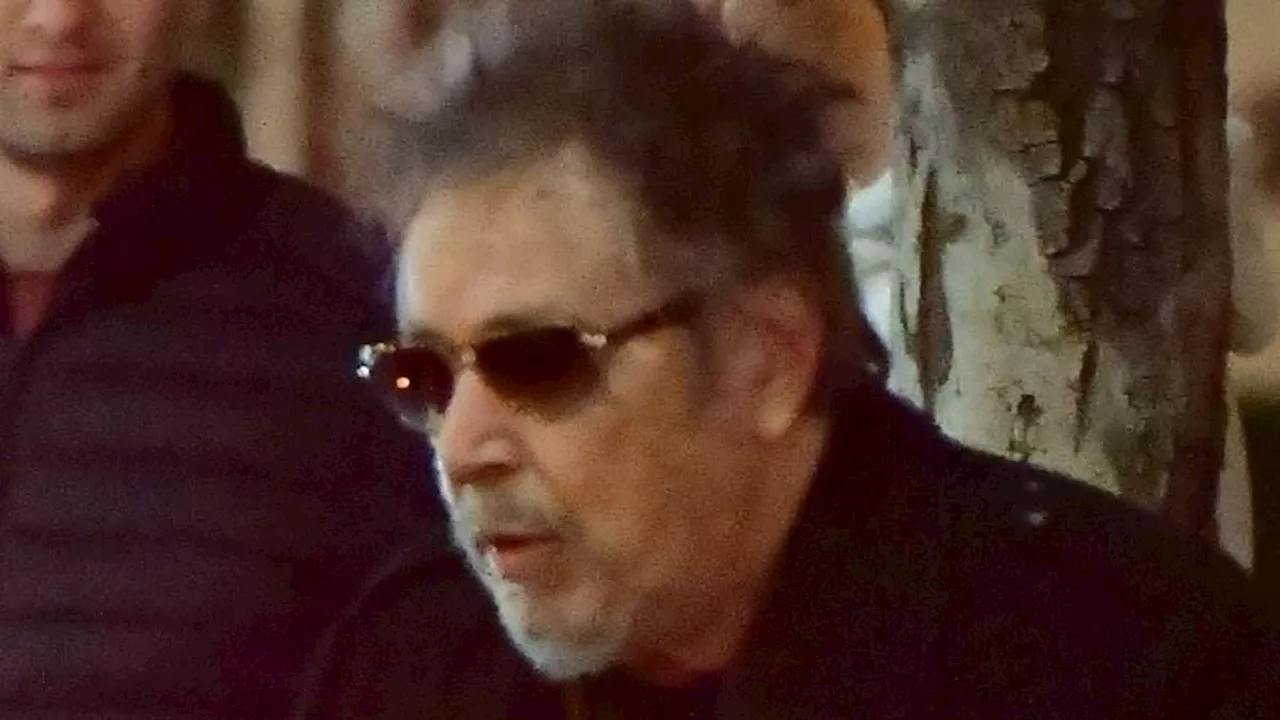 Al Pacino, 83, and girlfriend Noor Alfallah, 30, arrive and leave separately after dinner with...