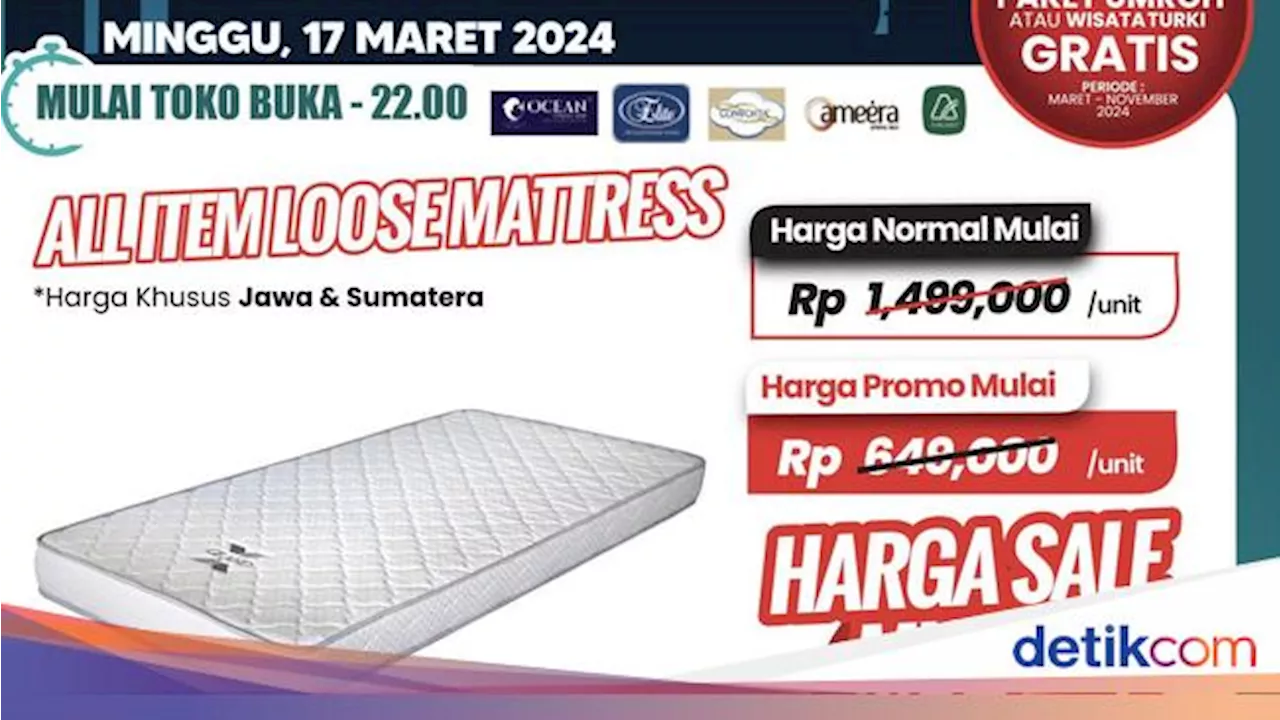 Beli Kasur di Transmart Full Day Sale Hemat Rp 978 Ribuan