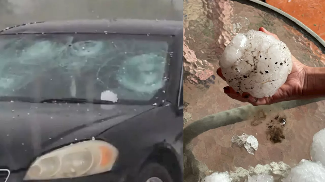 Las impresionantes imágenes de una tormenta con granizo de 10 centímetros en México