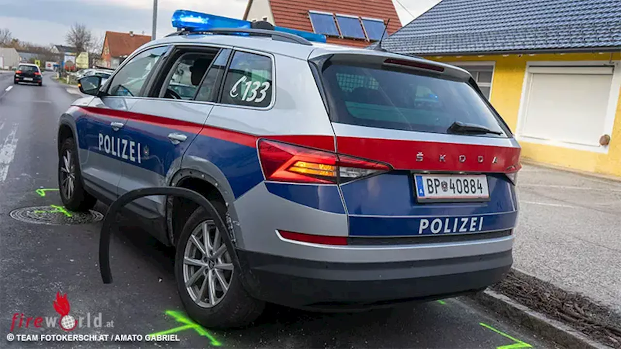 Unfall zwischen Pkw und Polizeiwagen in Traun