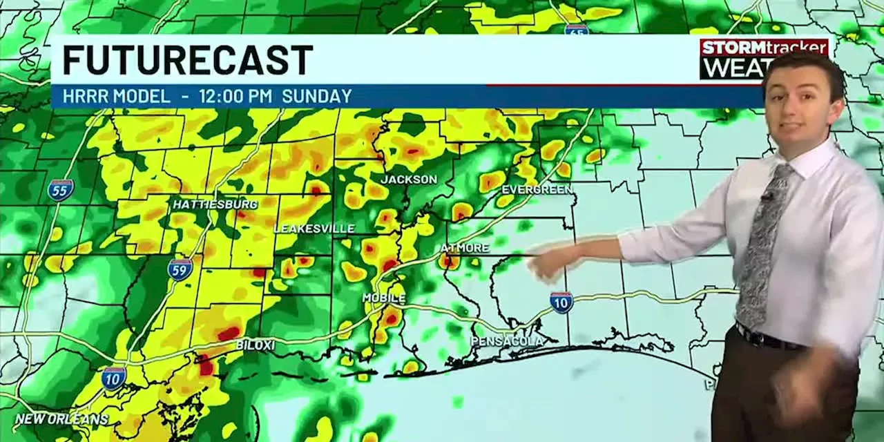 Rain and storms likely on Sunday