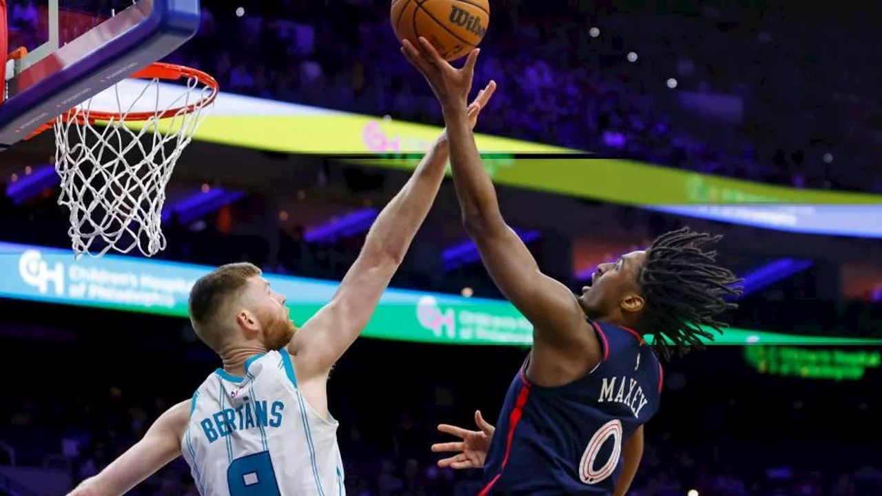 Tyrese Maxey shakes off bloody nose from flagrant foul, leads Sixers over Hornets, 109-98