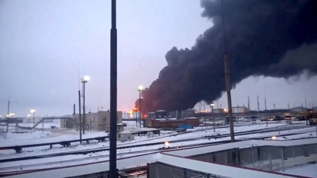 Ukrainian drones attack refinery, target Moscow, disrupt power, Russia says