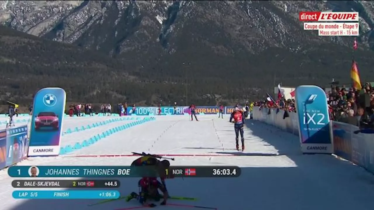 Johannes Boe remporte la dernière mass start de la saison à Canmore, Émilien Jacquelin 3e