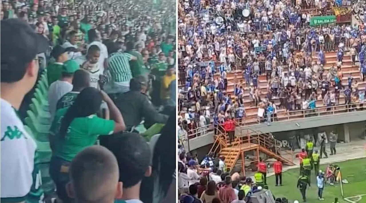 Videos: violencia en los estadios en Colombia; hinchas de Millonarios y Cali causaron desmanes