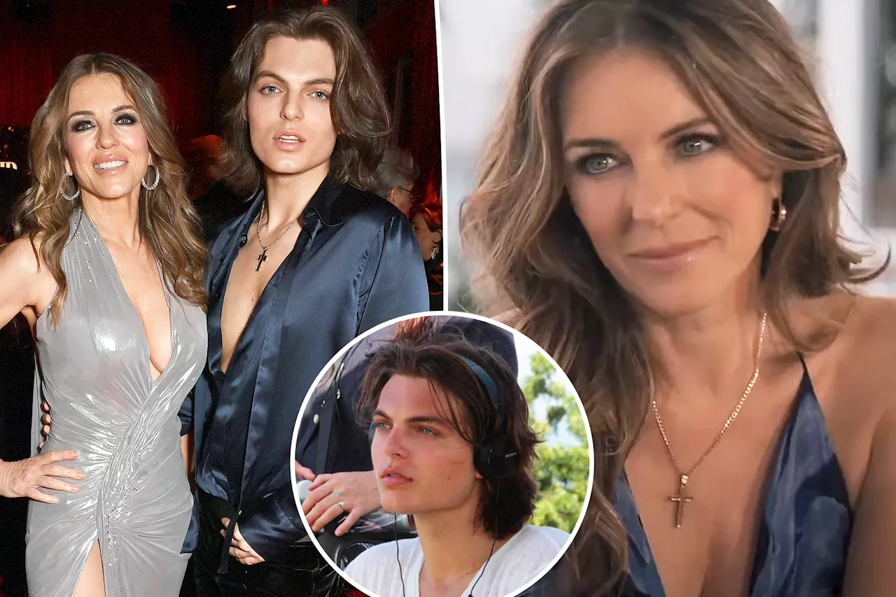 Elizabeth Hurley admits she felt ‘safe’ stripping for sex scenes directed by her son