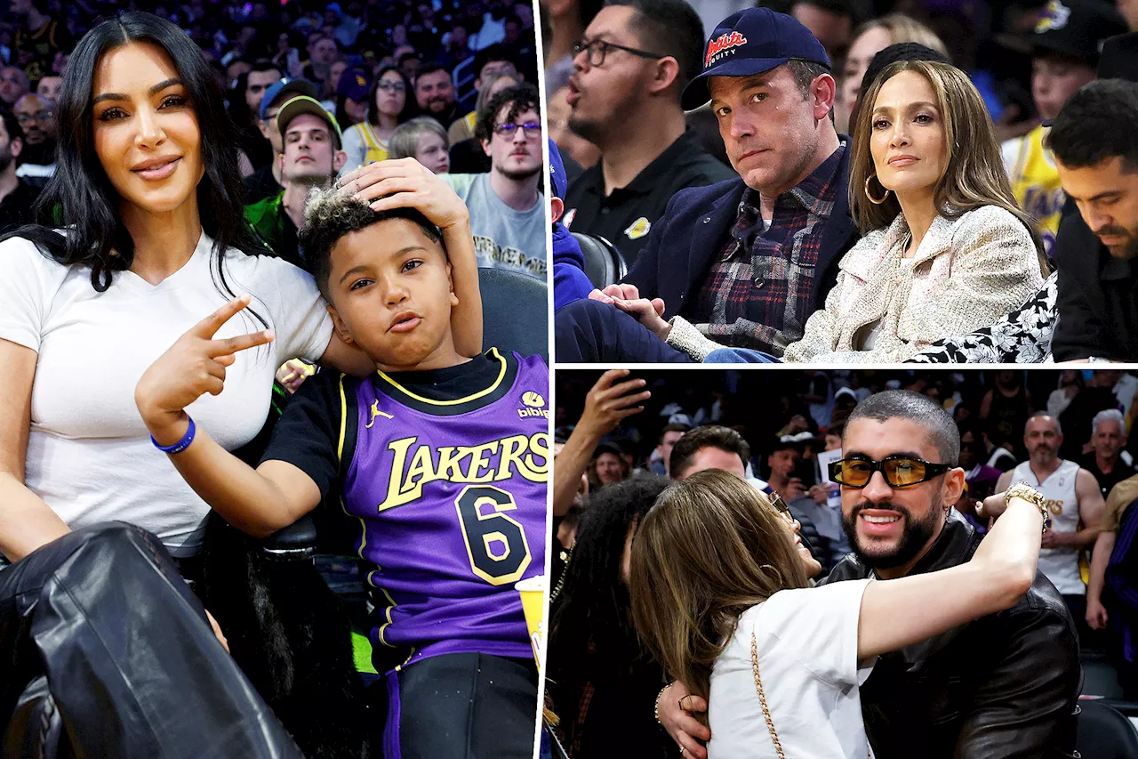 Jennifer Lopez and Ben Affleck attend Lakers game alongside Kim Kardashian, Bad Bunny and more celebs