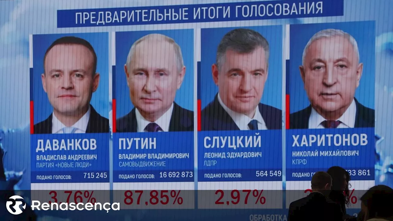 Putin reeleito presidente da Rússia com quase 90% dos votos, avança projeção