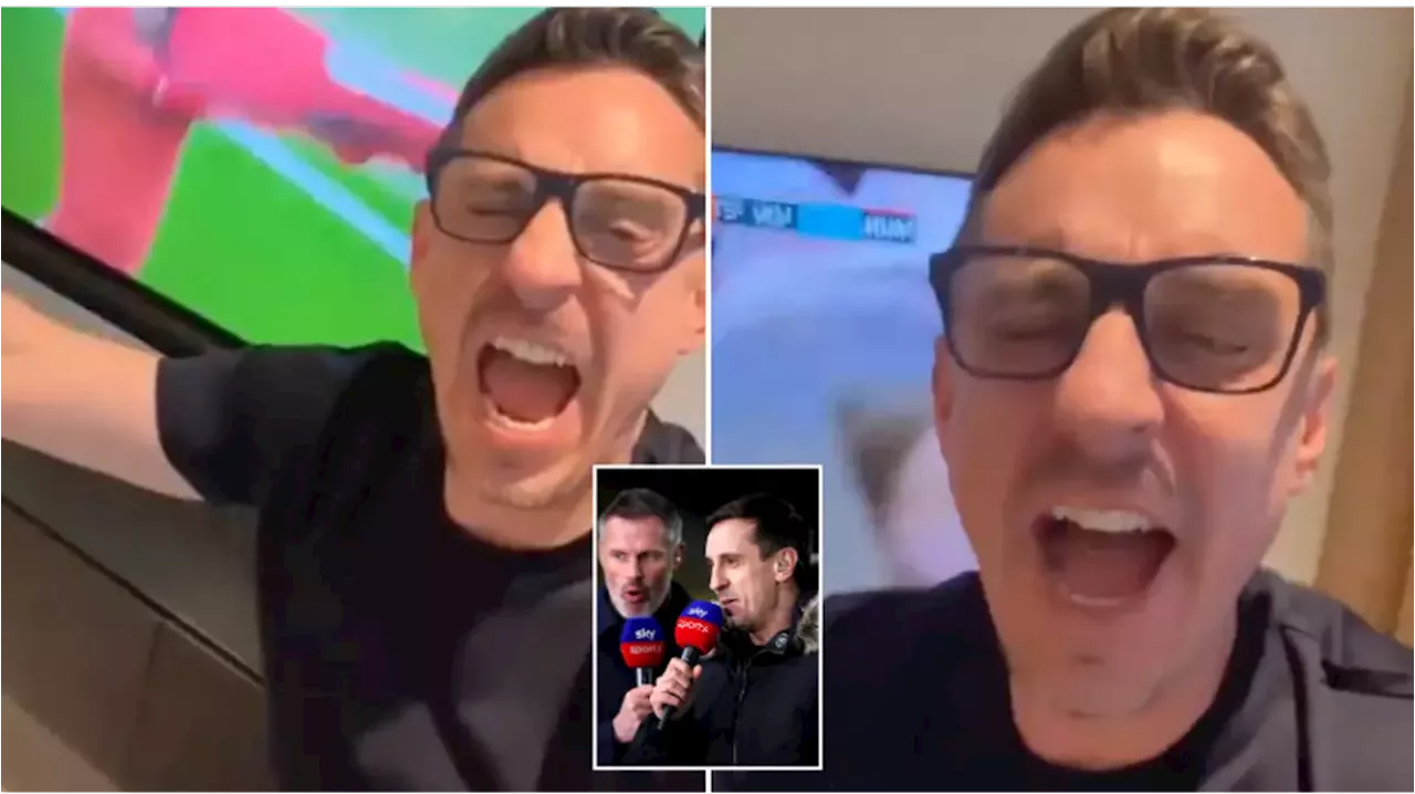 Gary Neville posts his reaction to Amad Diallo's last-minute winner against Liverpool