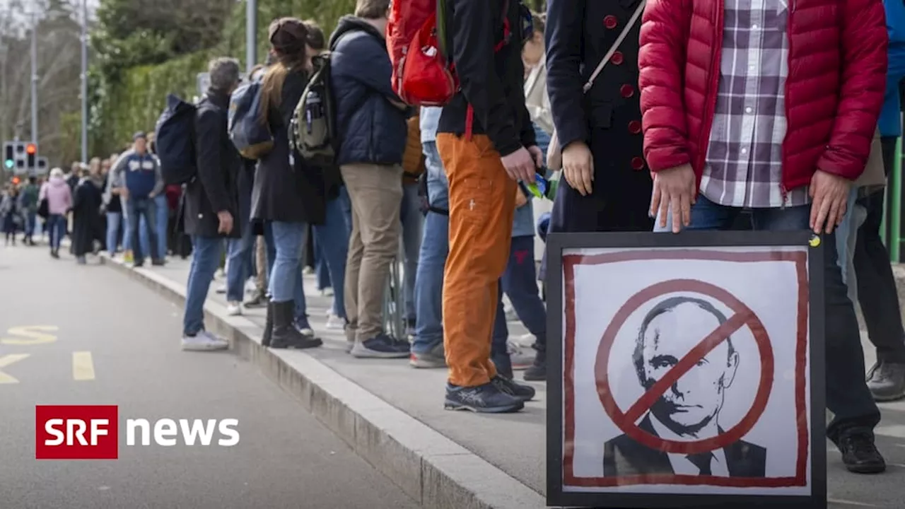 Protest «Mittag gegen Putin» - Wahlen in Russland: Protestaktionen in Bern und Genf