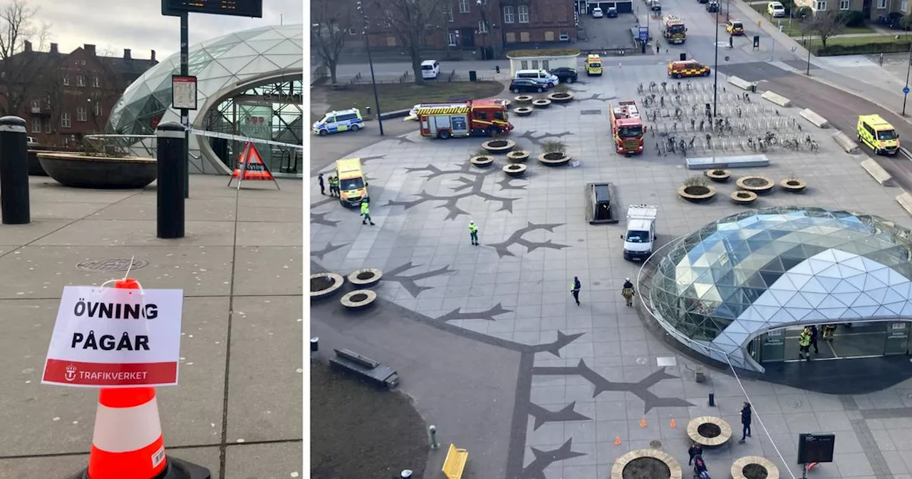 Stor övning i Citytunneln – skrikande man bars ut