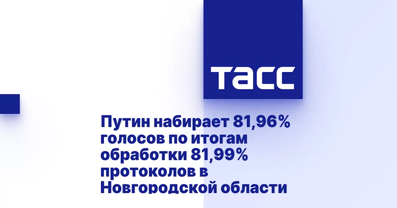 Путин набирает 81,96% голосов по итогам обработки 81,99% протоколов в Новгородской области