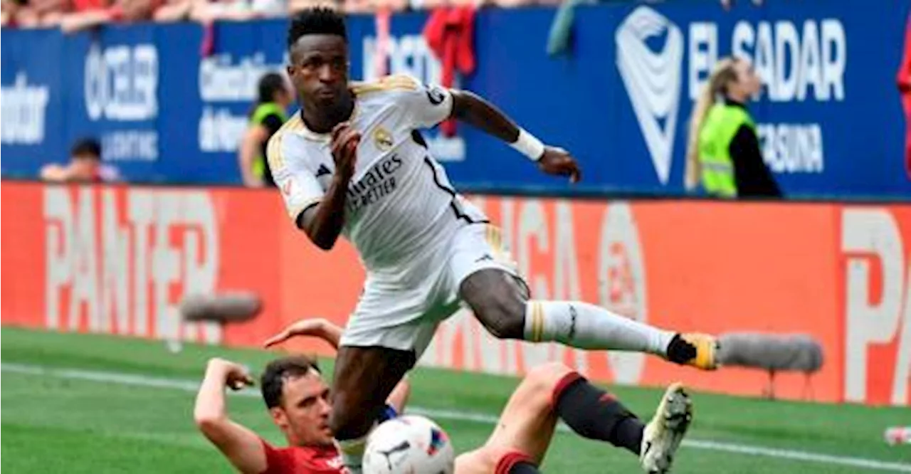 Vinicius at the double as Liga leaders Madrid thrash Osasuna