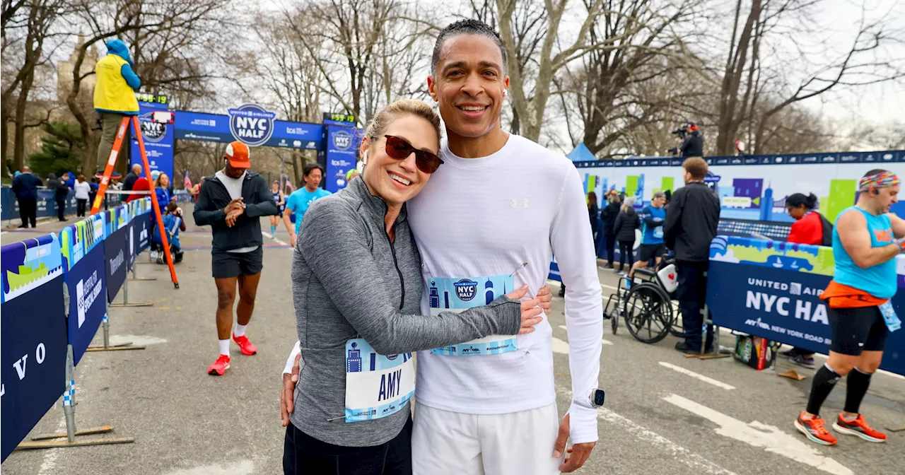 Amy Robach and T.J. Holmes Run Half Marathon in New York City