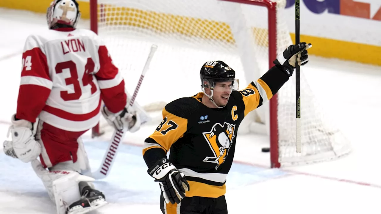 Sidney Crosby stars as the Penguins beat the Red Wings 6-3