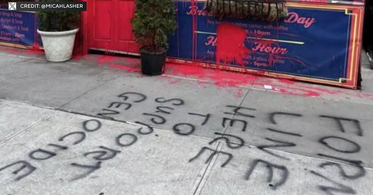 Effy's Cafe on Upper West Side vandalized with graffiti alleging support of genocide in Gaza