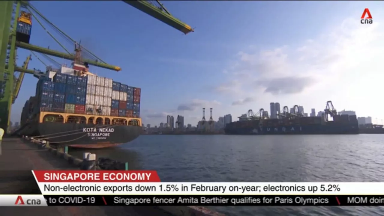 Singapore's key exports fall 0.1% on-year in February