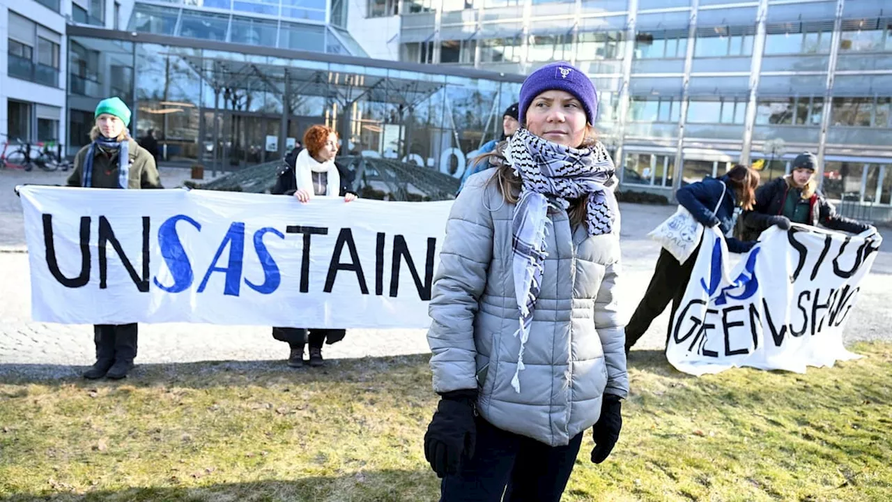 Greta Thunberg i klimatprotest vid SAS-stämma