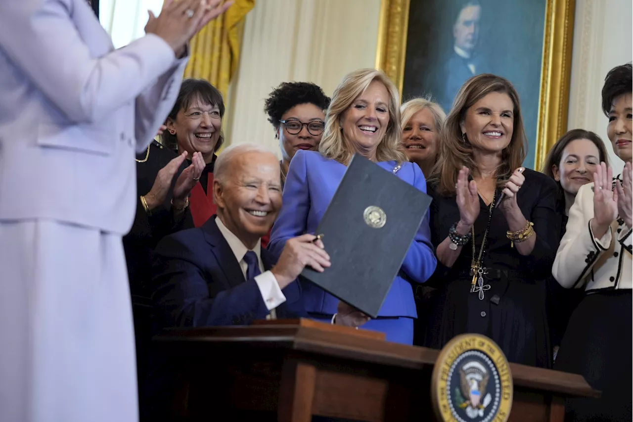 Biden makes election pitch to women at White House Women’s History Month event