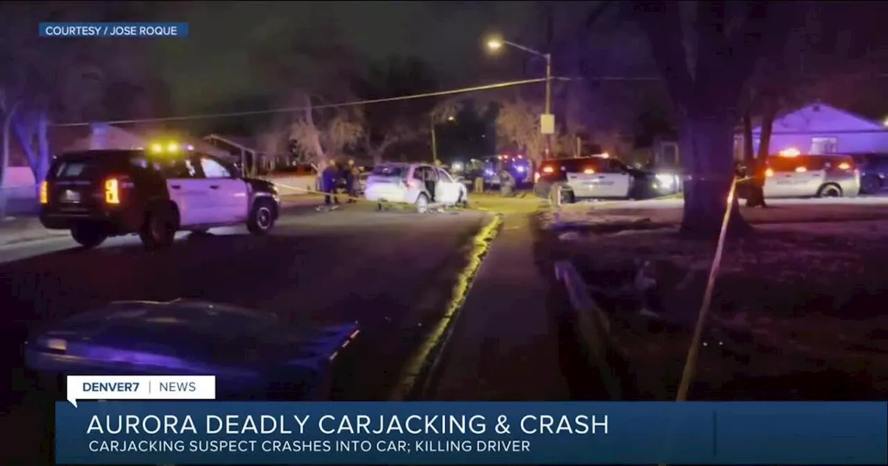 1 person dies in car crash Sunday night as Aurora police say driver flees reported carjacking