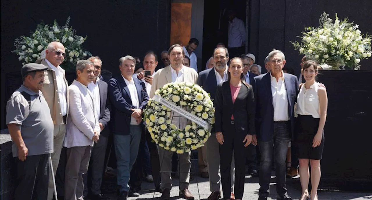 Claudia Sheinbaum acompaña a Cuauhtémoc Cárdenas en guardia de honor al general Cárdenas