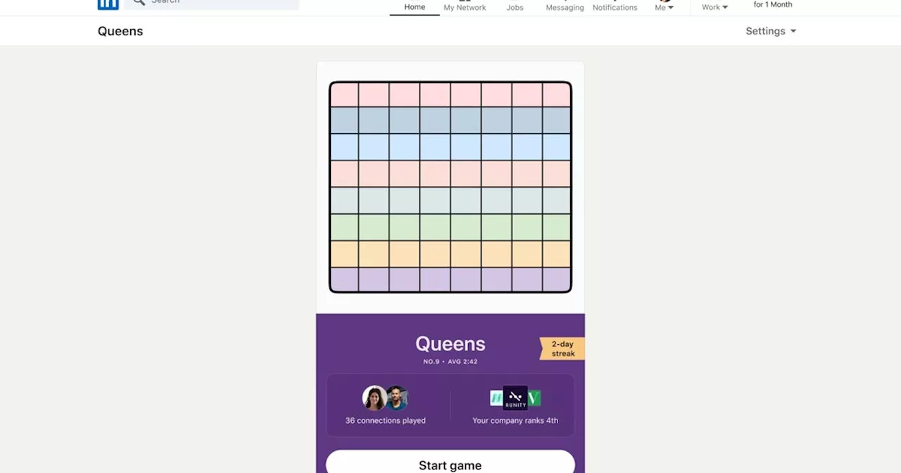 LinkedIn adding games, with leaderboards ranking companies by employee scores