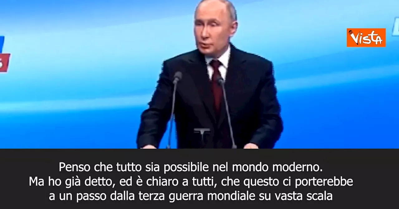 Putin: “Conflitto con la Nato porterebbe alla Terza guerra mondiale