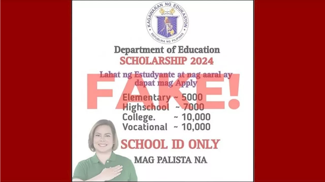 DepEd warns against fake scholarship grants