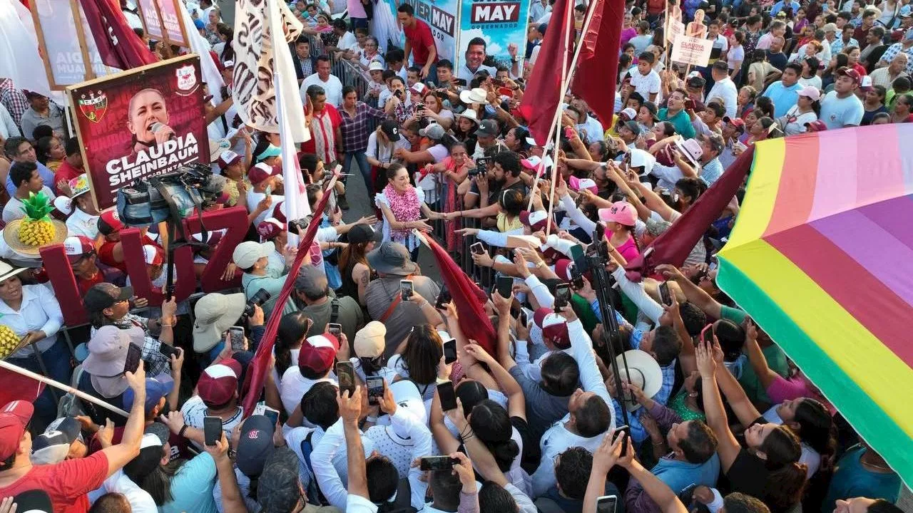 Respaldan a Sheinbaum más de 100 mil personas durante gira por Campeche, Tabasco y Veracruz