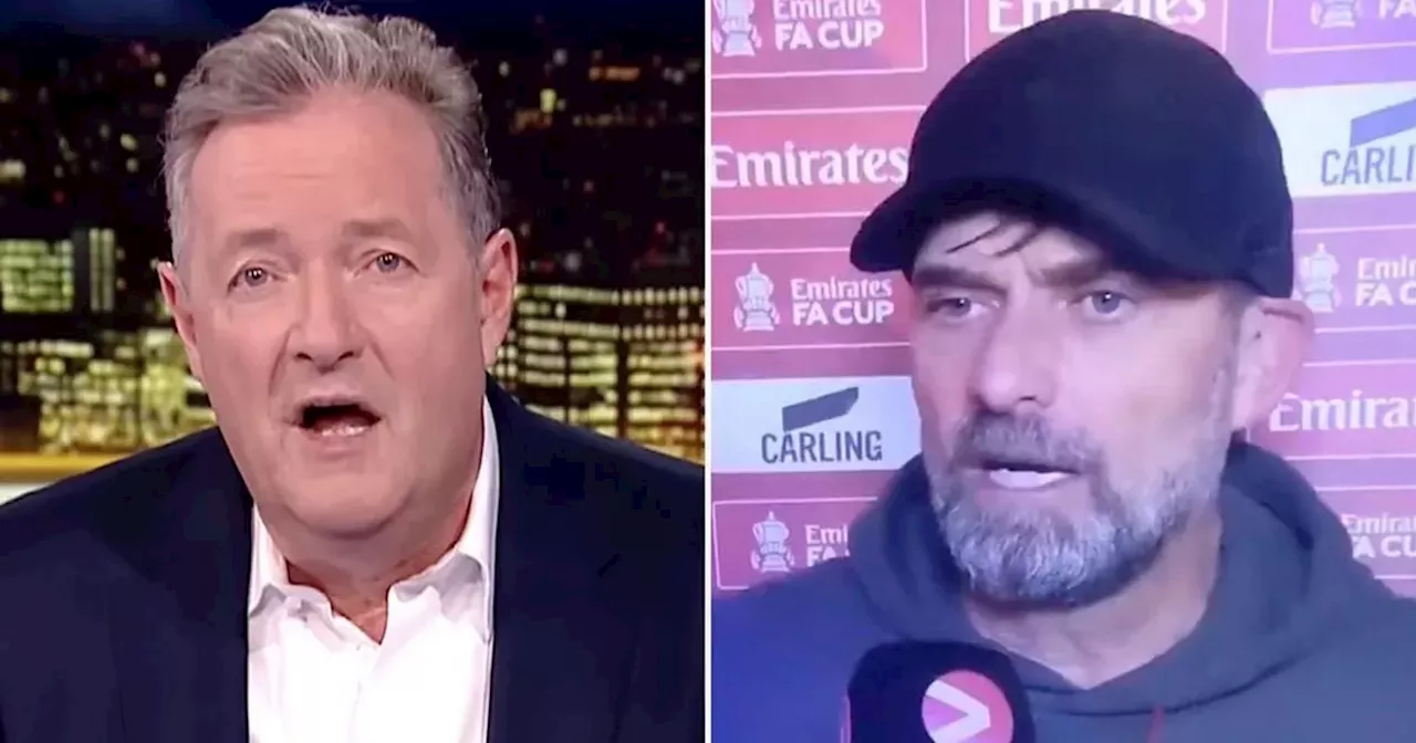 Piers Morgan slams 'numpty' Jurgen Klopp after storming out of FA Cup interview