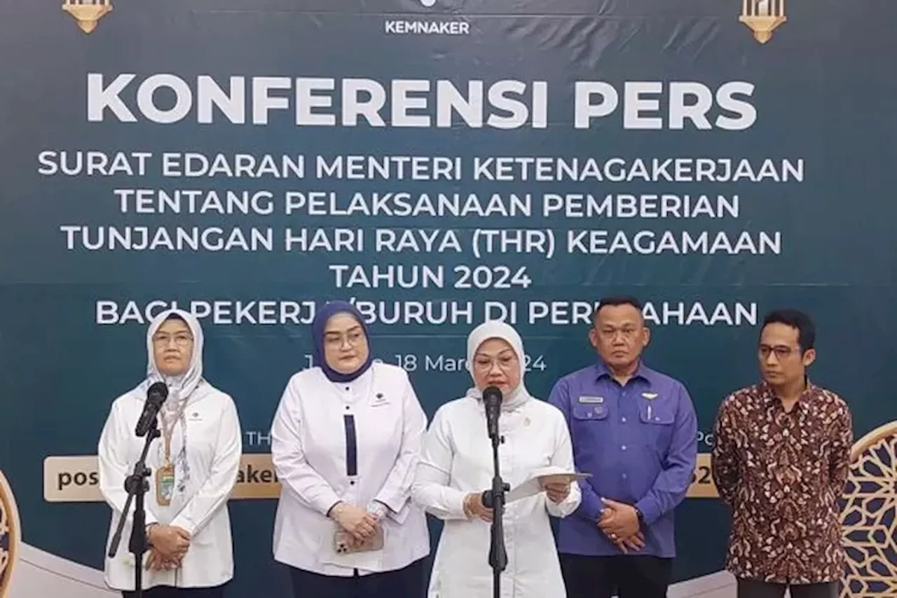 THR Wajib Cair Paling Lambat H-7 Lebaran 2024, Menaker: Harus Dibayar Penuh, Tidak Boleh Dicicil