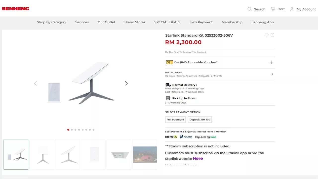 Starlink Standard Kit Available Via Senheng For RM2,300