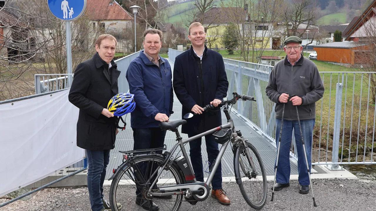 Neue Geh- und Radwegbrücke führt ins Ortszentrum von Wang