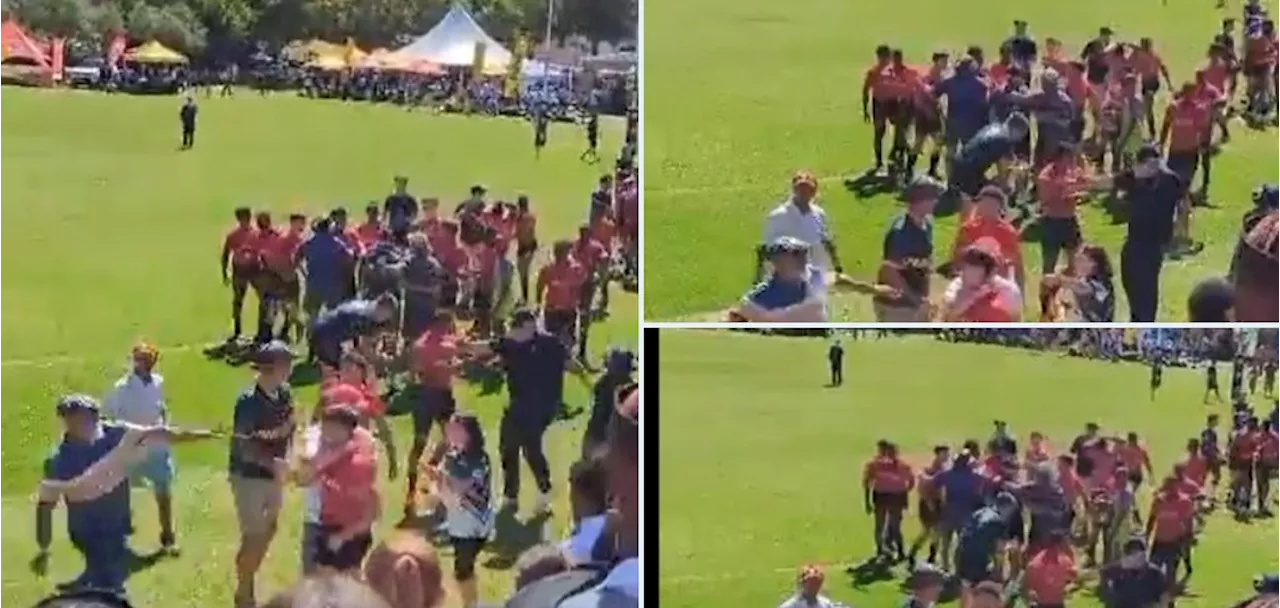 WATCH: School rugby match ends in fight involving adult, kids