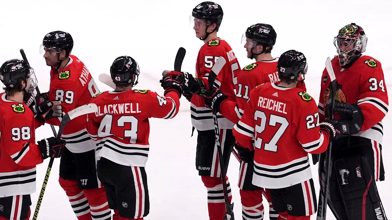 Donato, Korchinski, Anderson score in 1:23 span to rally Blackhawks over Sharks