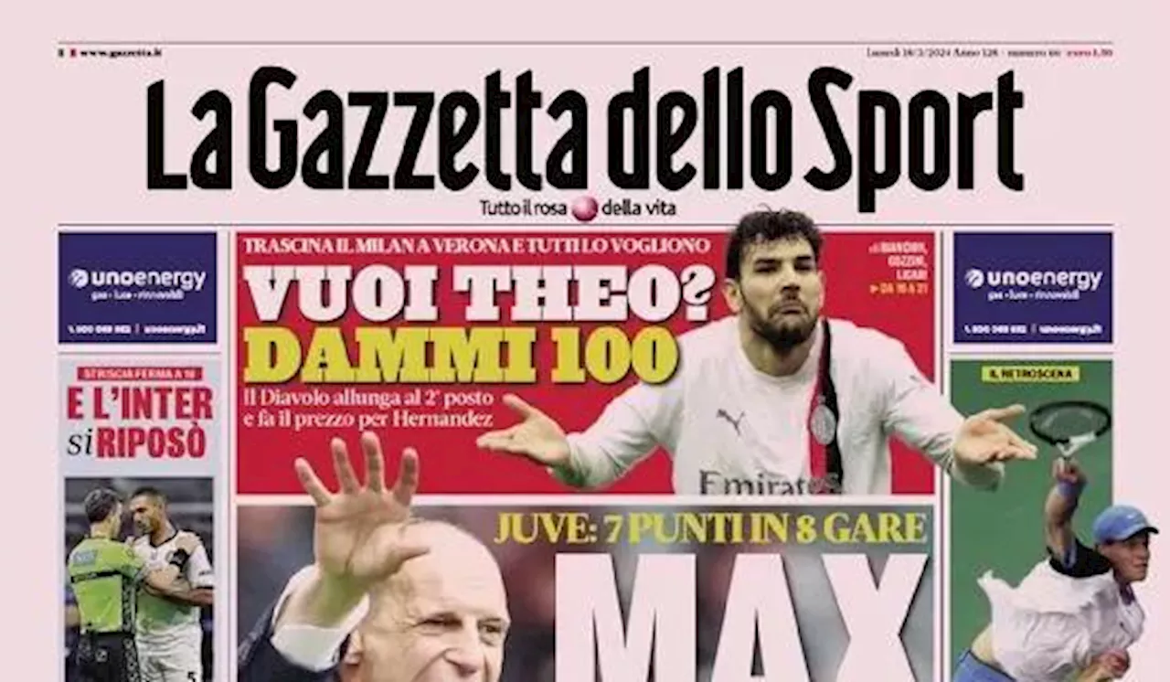 La prima pagina de La Gazzetta dello Sport sulla crisi della Juve: 'Max scotta'