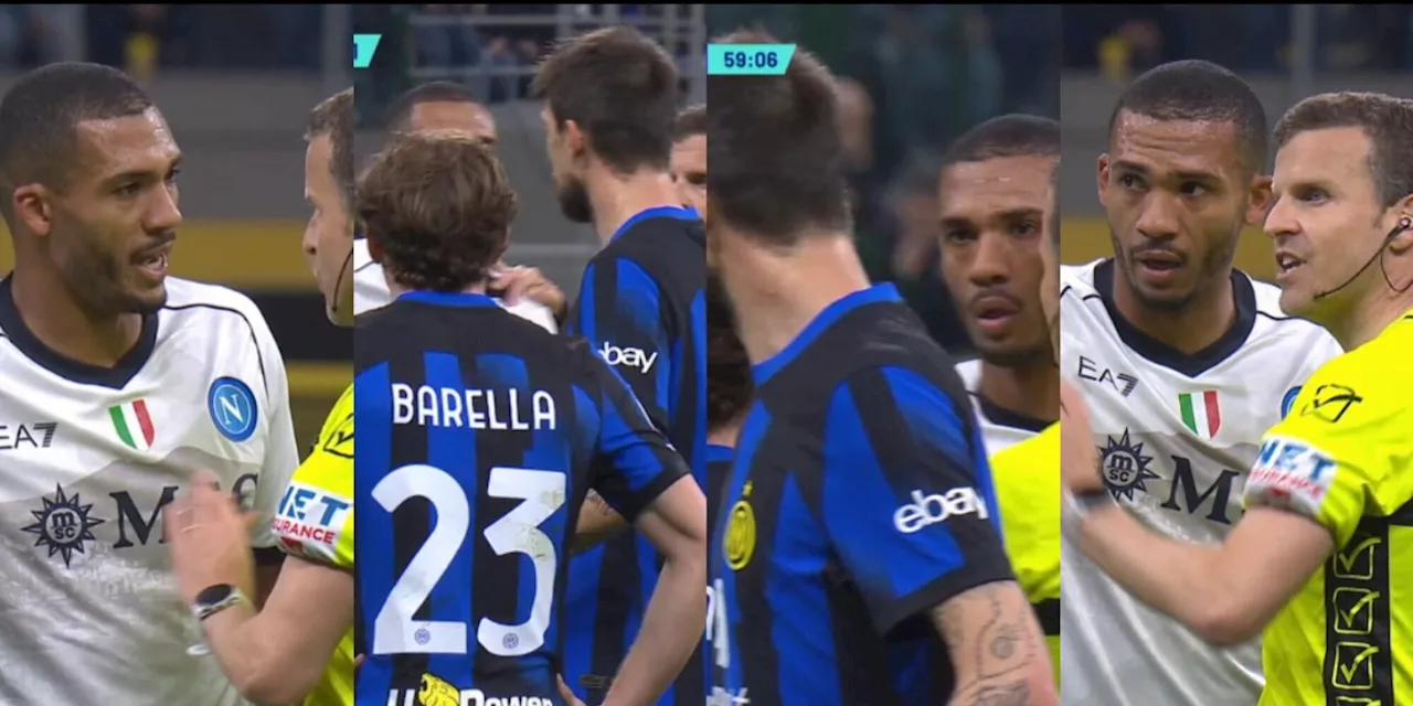 Acerbi “Mi ha detto negro”, Juan Jesus protesta con l’arbitro di Inter-Napoli