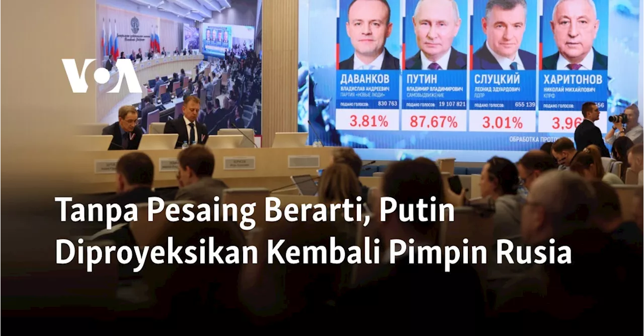 Tanpa Pesaing Berarti, Putin Diproyeksikan Kembali Pimpin Rusia