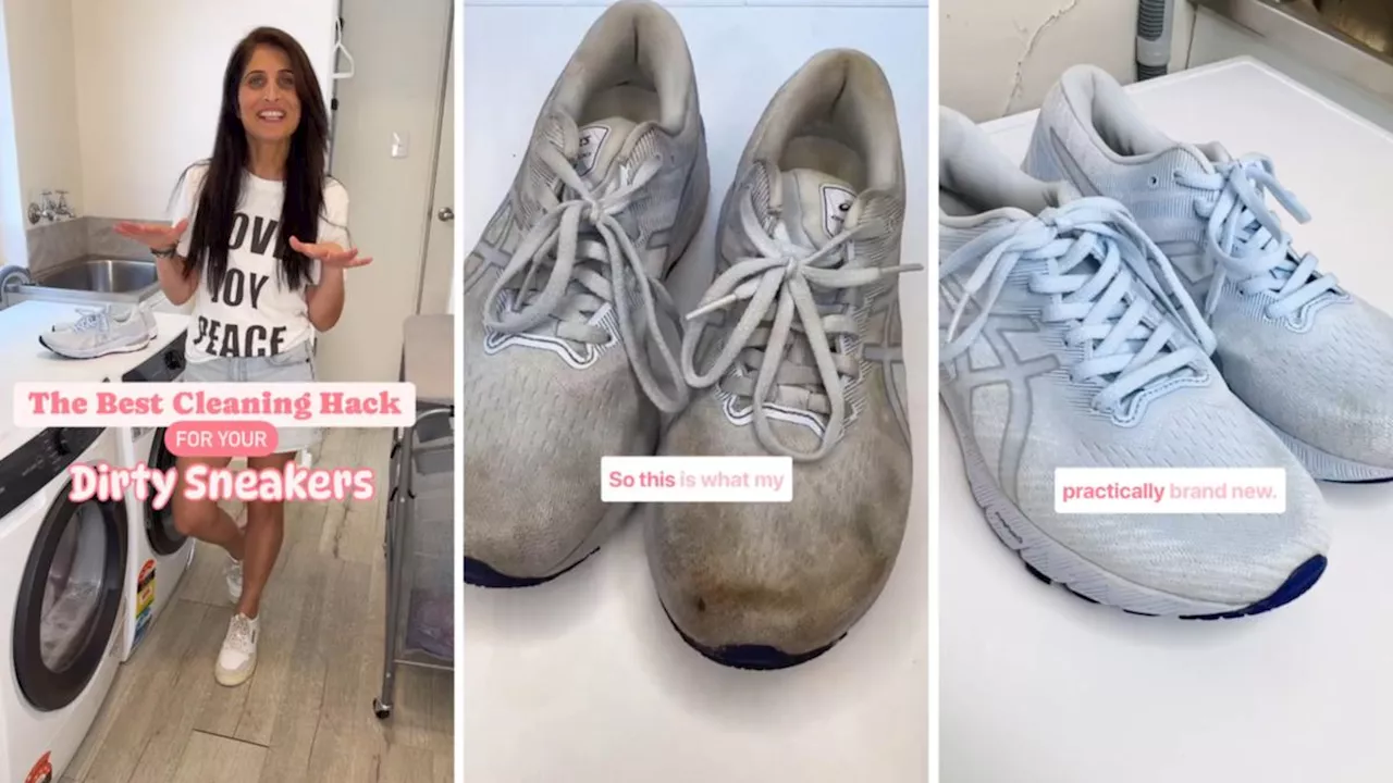 Aussie professional organiser’s simple trick to make dirty white sneakers look new again