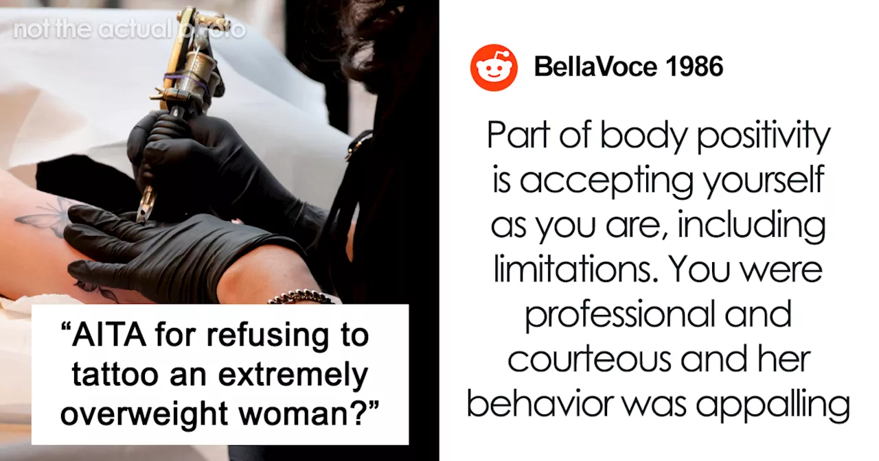 Tattoo Artist Called Fatphobic For Refusing To Tattoo “Extremely Overweight” Client