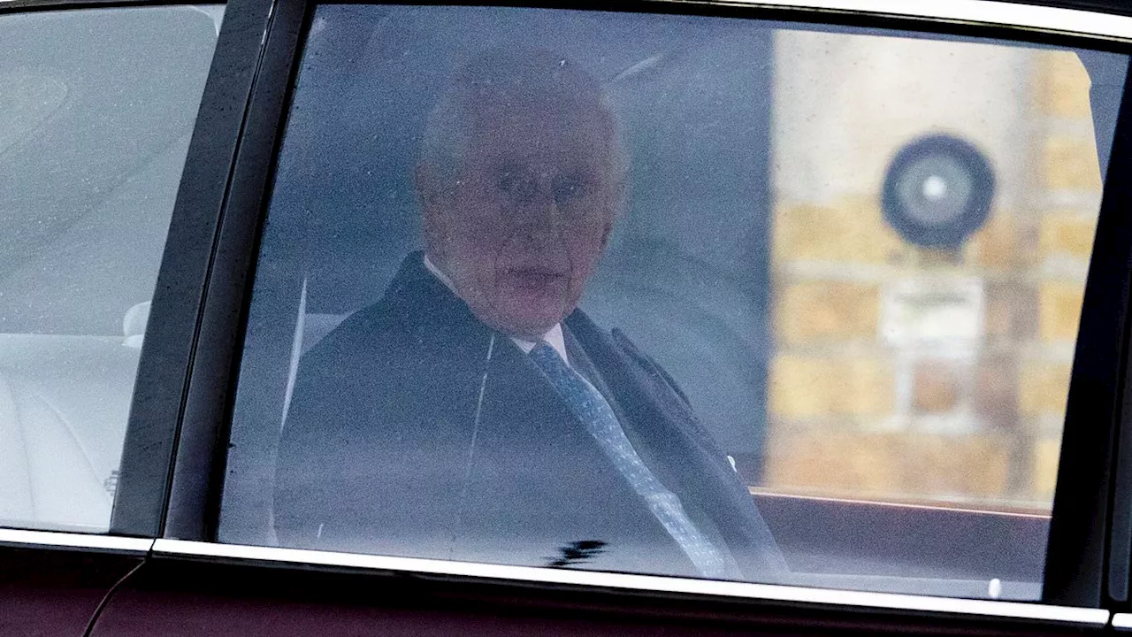 Cancer-stricken King Charles is spotted leaving Windsor Castle and arriving at Clarence House in...